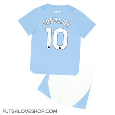 Dres Manchester City Jack Grealish #10 Domáci pre deti 2023-24 Krátky Rukáv (+ trenírky)
